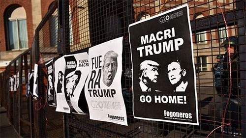 Argentinos queman bandera de EEUU en protesta anti-G20